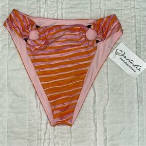 NWT!! Aro Swim bikini bottoms pink and orange print women size small
